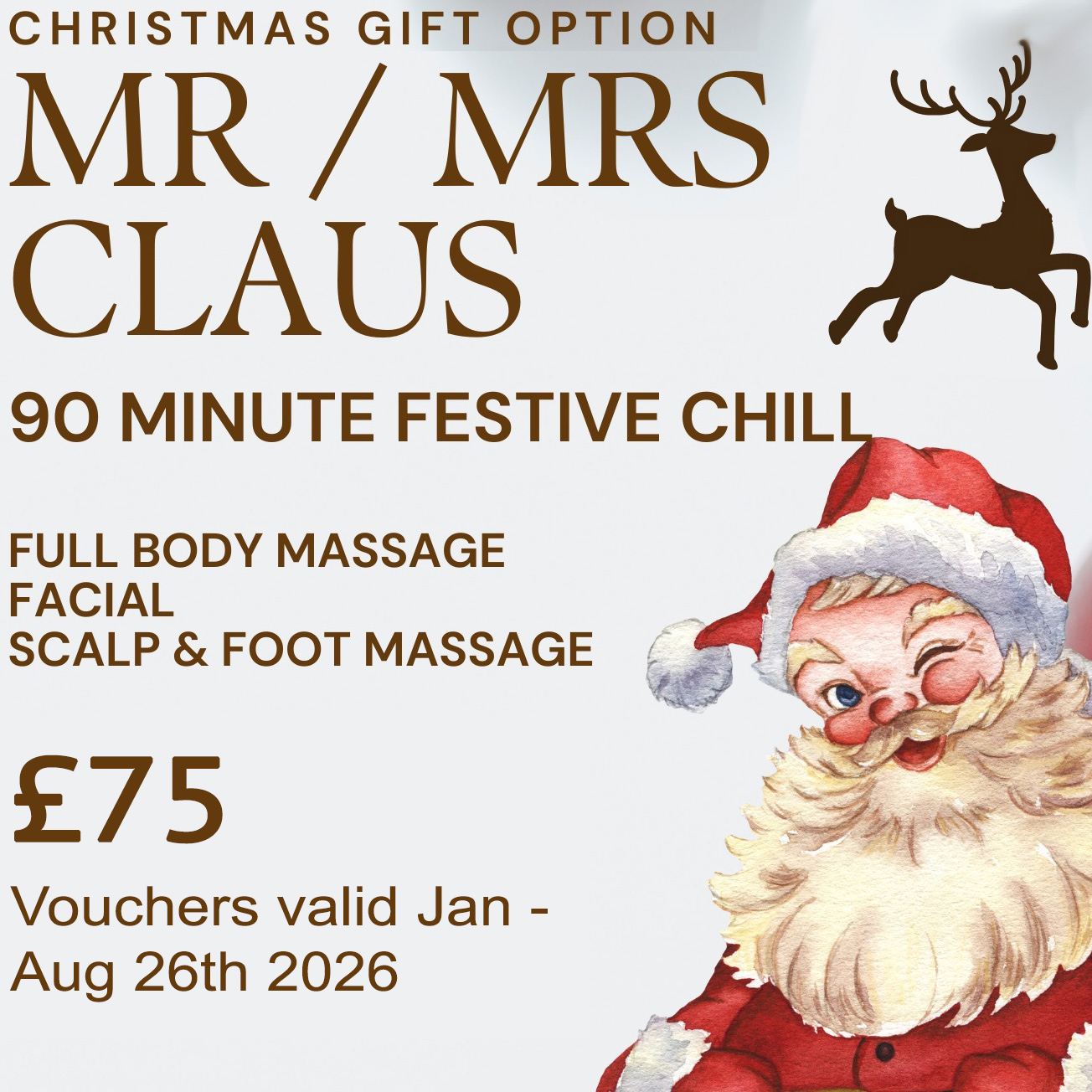 Mr / Mrs Claus 90 Minute Festive Chill